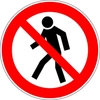 Verbodspictogram 202 polyester zelfklevend - verboden voor voetgangers - Ø 100mm